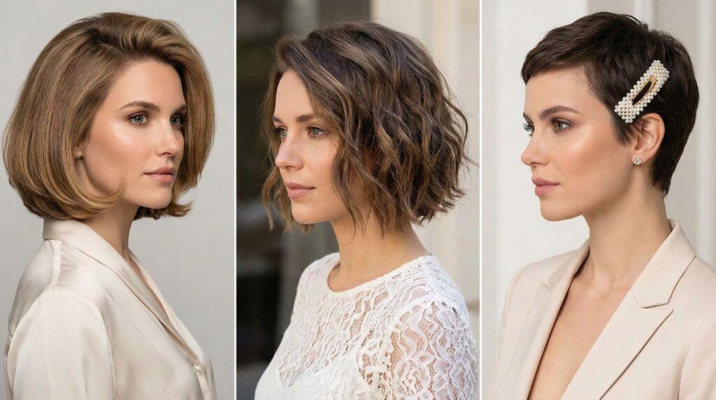Fryzury dla włosów krótkich na wesele Fryzury na wesele jako gość - włosy krótkie