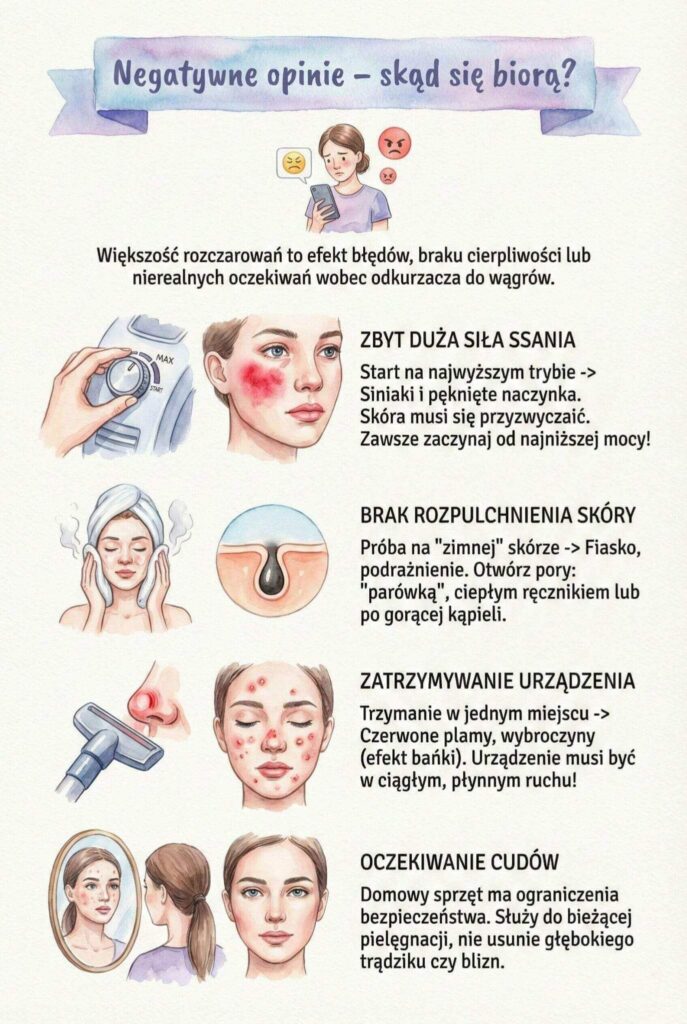 Odkurzacz do wągrów – opinie negatywne Negatywne opinie o odkurzaczu do wągrów