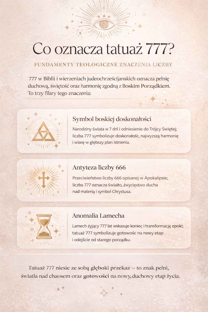 co oznacza tatuaż 777 - podstawowe znaczenie 