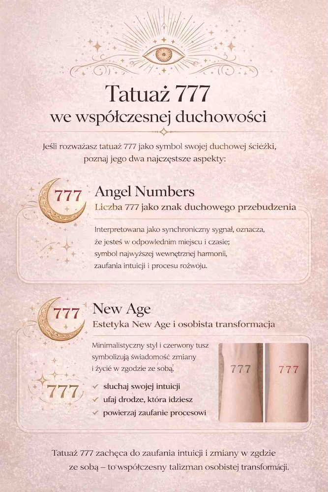 co oznacza tatuaż 777 współcześnie 