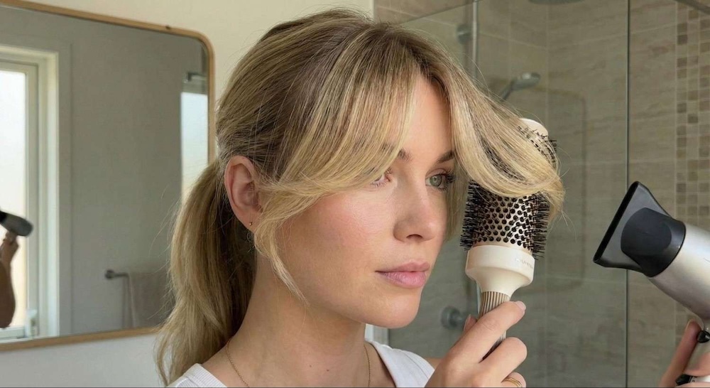 stylizowanie curtain bangs 