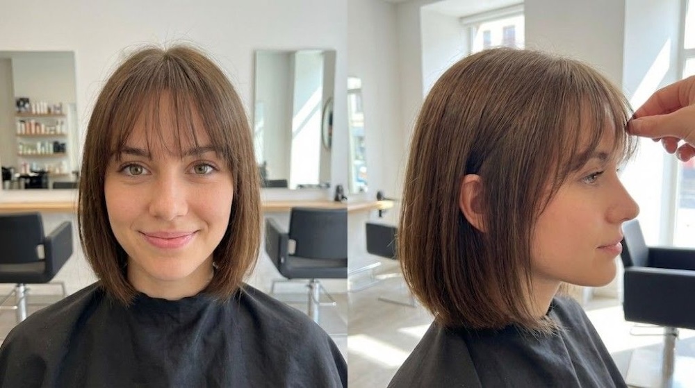 air bangs i bob u młodej dziewczyny 