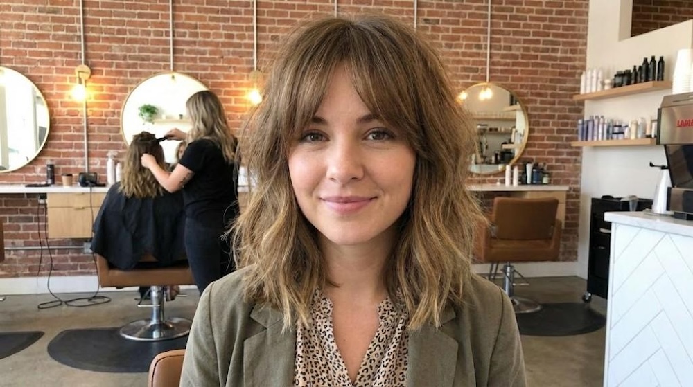 fryzura bombka z grzywką dla okrągłych i kwadratowych twarzy 