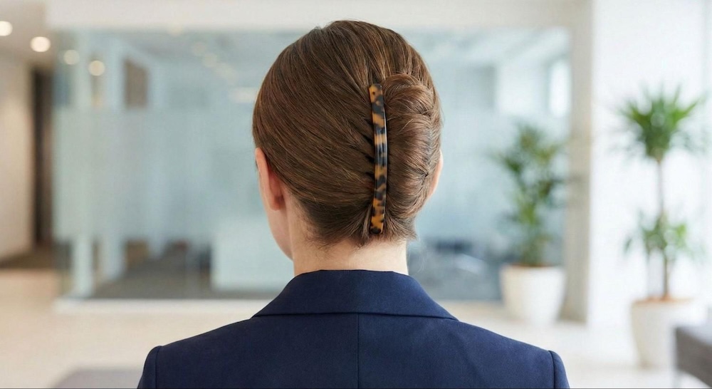 elegancka fryzura z klamrą 