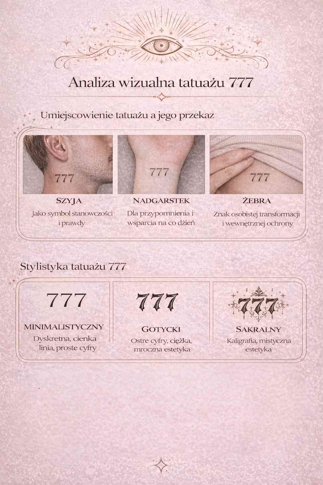 styl i miejsce tatuażu 777 