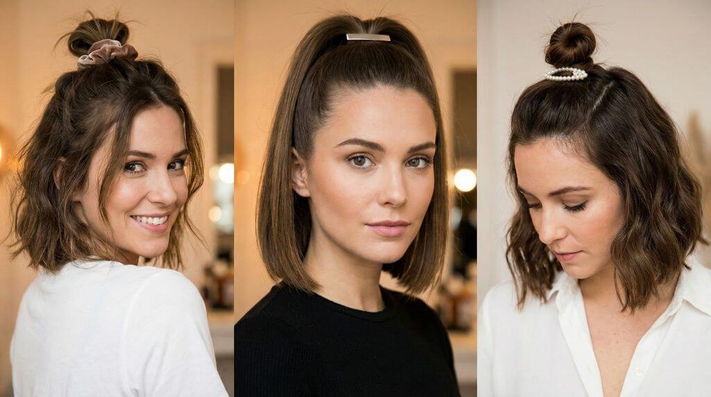 Półupięcia boba - half-bun, halt-up ponytail, top knot