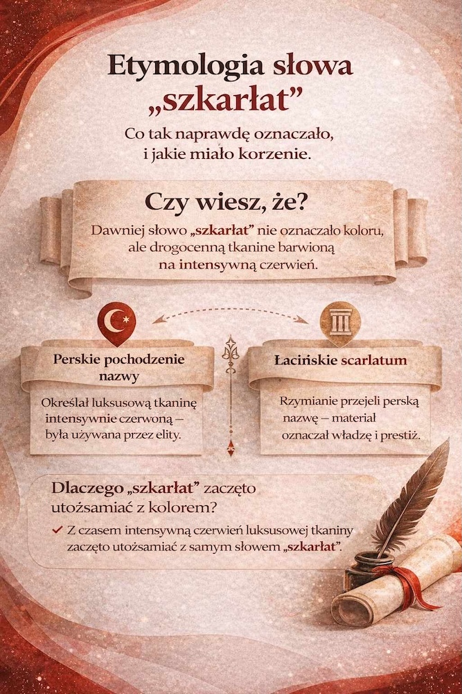 szkarłatny kolor - znaczenie słowa 