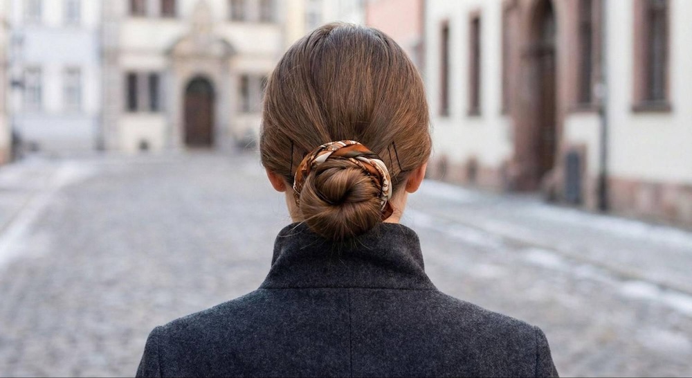 szybkie fryzury - nisko upięty kok 