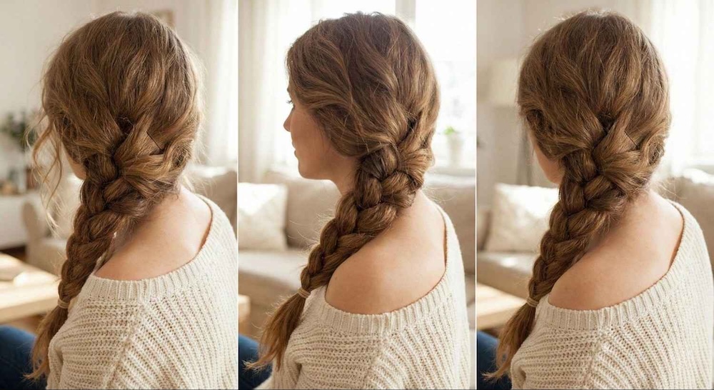 szybkie fryzury - zaplatanie warkocza na bok 