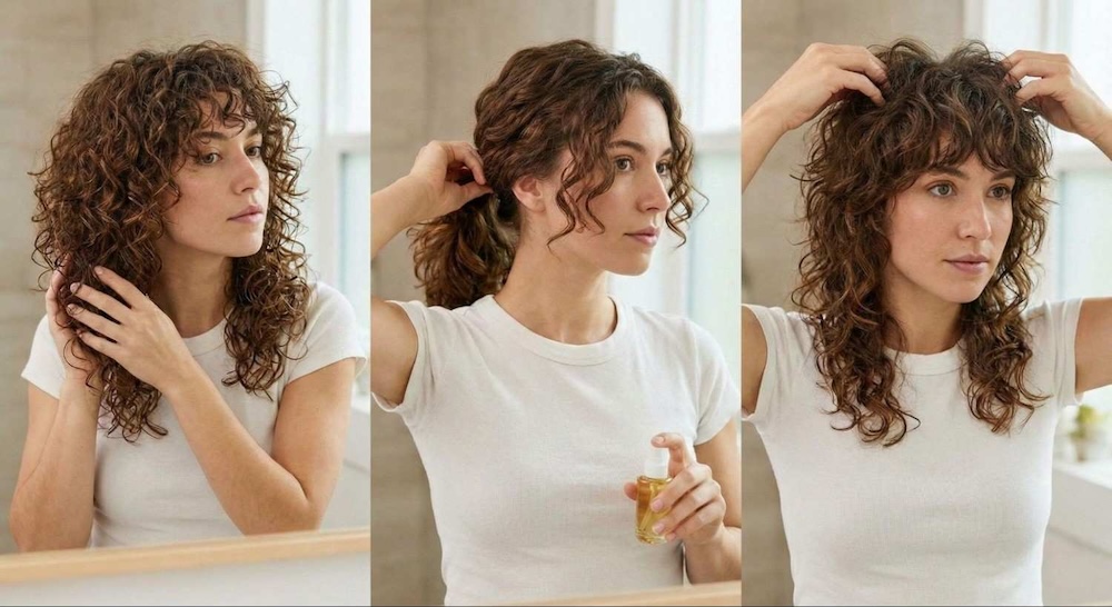 układanie fryzury wolf cut 