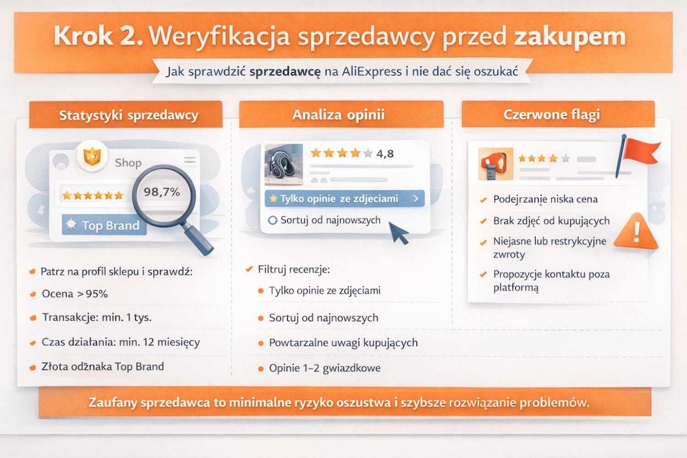 jak kupować na aliexpress - weryfikacja sprzedawcy jak kupować na aliexpress bez ryzyka