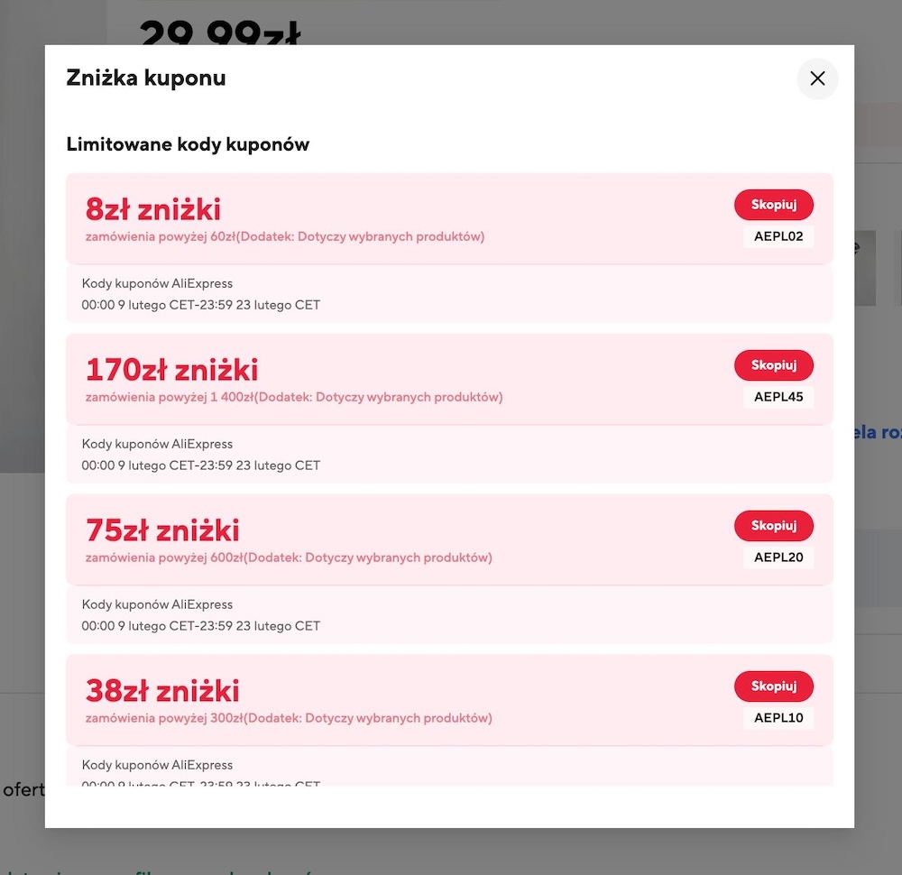 rabaty aliexpress zniżka na aliexpress