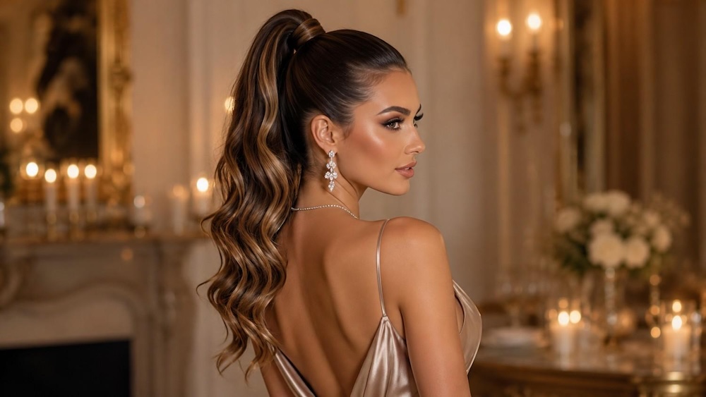 kucyk na wesele w stylu glamour 