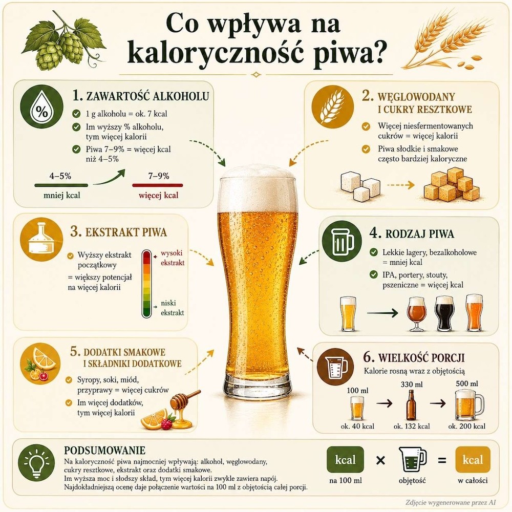 od czego zależy kaloryczność piwa