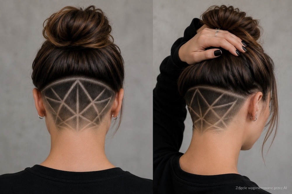 geometryczny kształt na karku