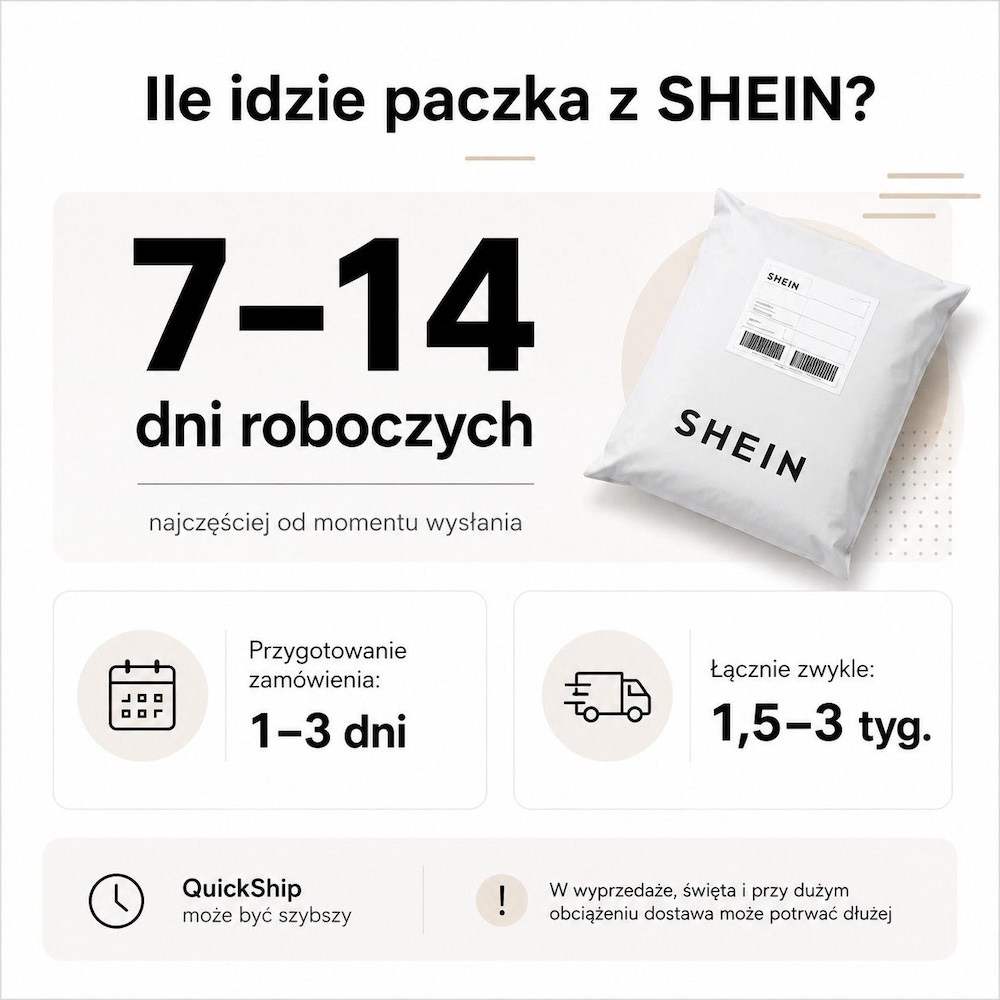 ile idzie paczka z shein - dni robocze