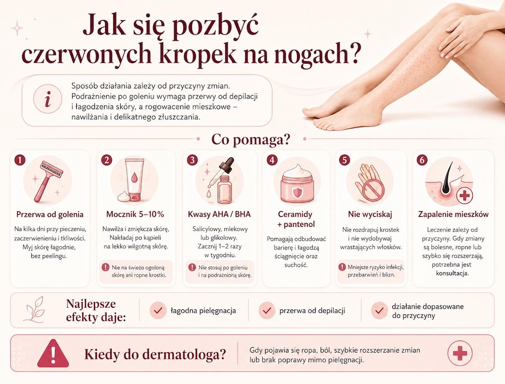 jak pozbyć się czerwonych podrażnień na nogach