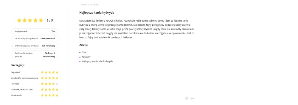 pięć gwiazdek dla lakierów z biedronki 