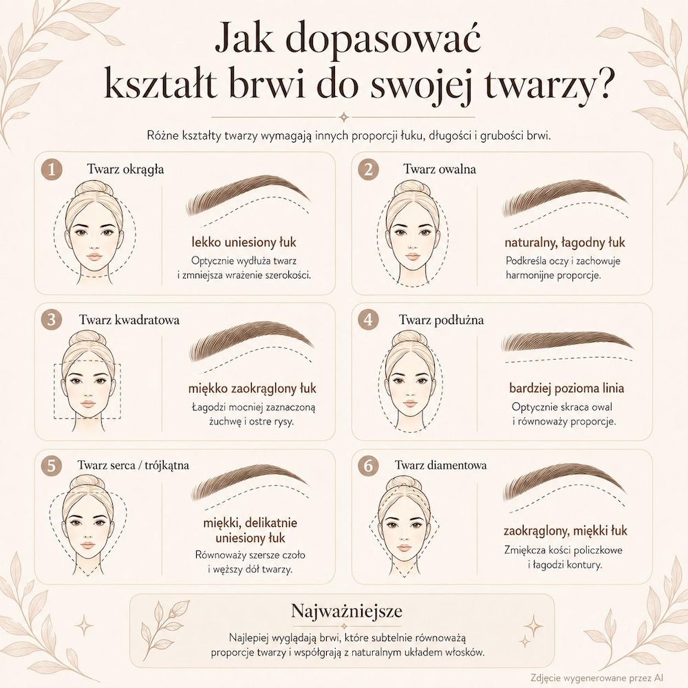 jak dopasować brwi do twarzy 