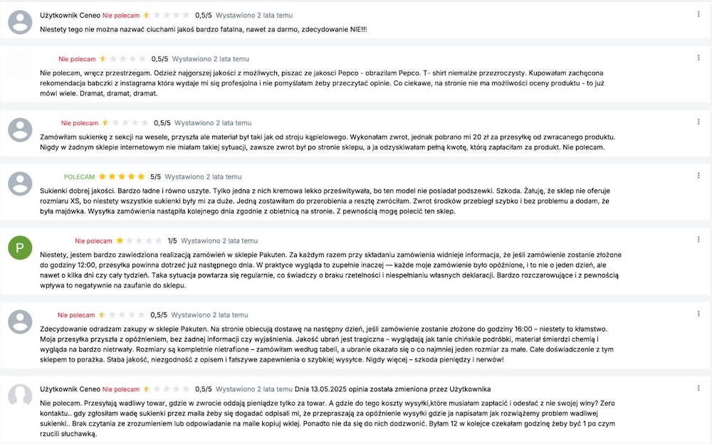 pakuten - opinie klientek na ceneo 