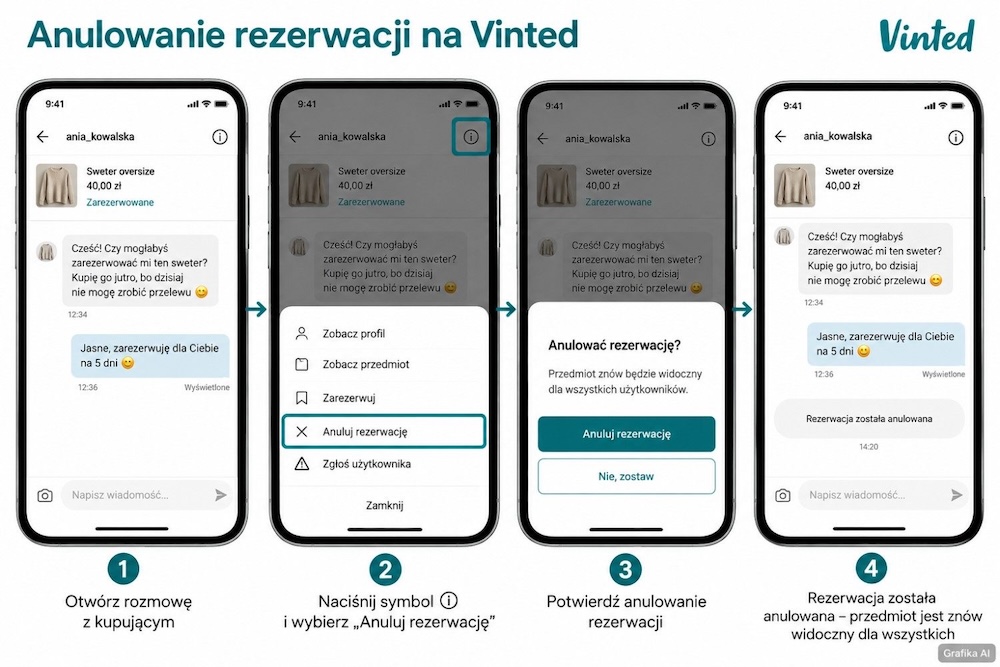 zakończenie rezerwacji na vinted anulowanie rezerwacji vinted
